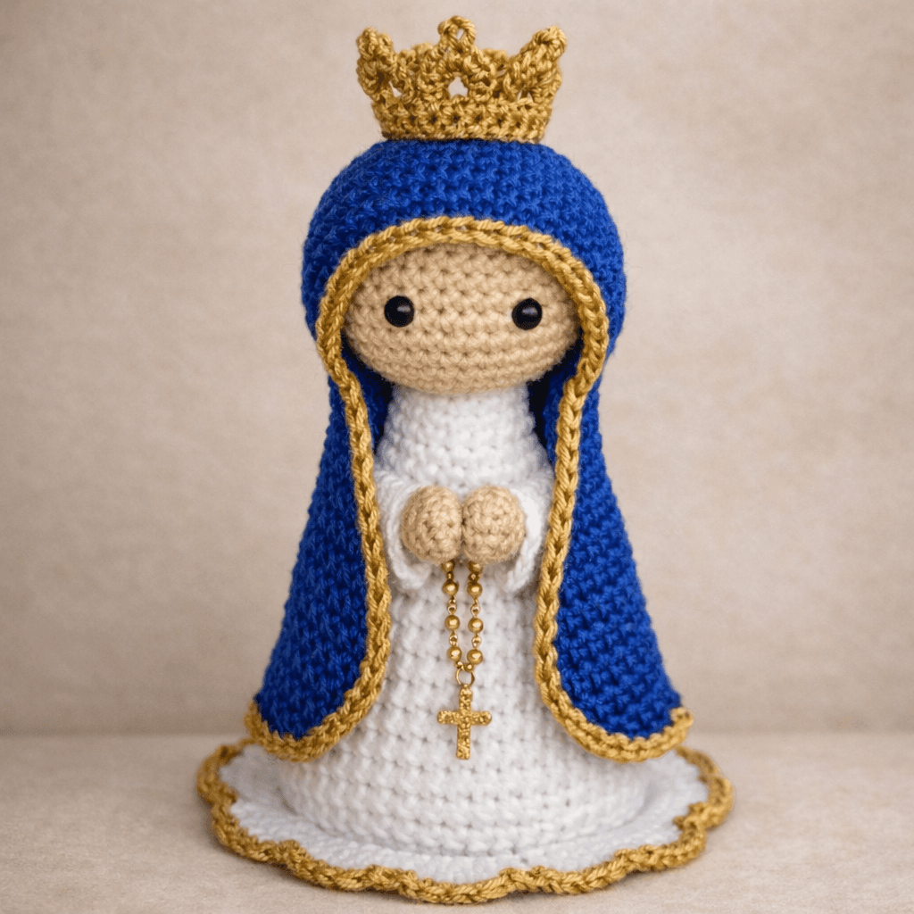 Amigurumi de Nossa Senhora de Fátima